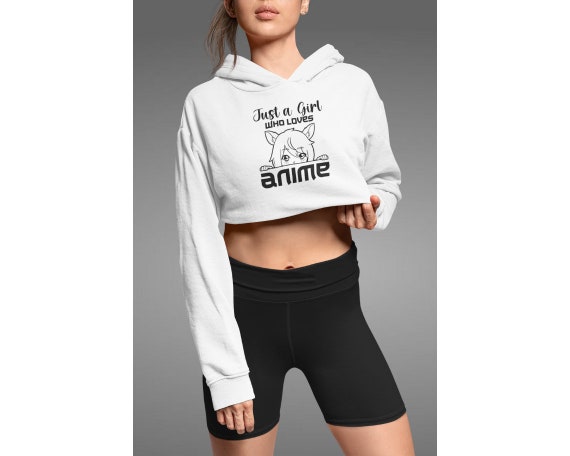 Anime crop top hoodie online