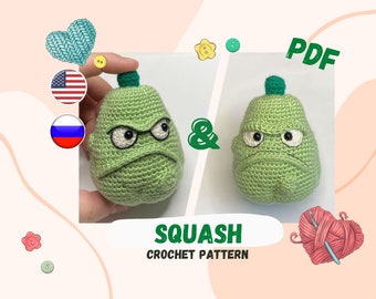 Crochet Pattern PDF Download Squash  Plants vs Zombies Toy Knitting Patterns Crochet Top Patterns Knitted Toy Patterns