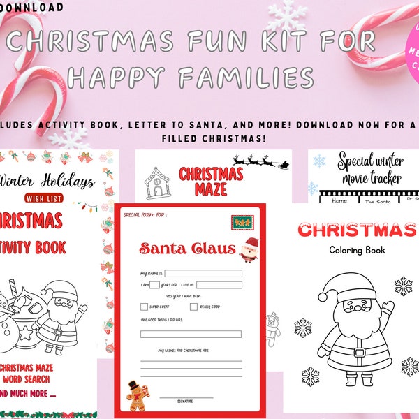 Holiday Fun for Kids: Special Activity Kit for Memorable Celebrations! Fun, Education, Christmas Gift, Creative Games ,printable