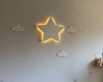 Star Night Light, Baby Room Lamp, Star Nursery Lighting, Star Wall Light, Nursery Decor, Kids Wall Lamp, Star Wall Decor, Nursery Wall Decor