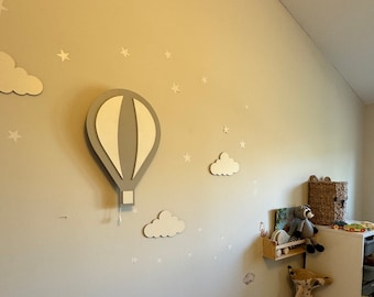 Ensemble lampe nuage et montgolfière, veilleuse de bébé, applique murale pour enfant, lampe pour chambre de bébé, lampe nuage, lampe pour chambre de bébé, cadeau de bébé