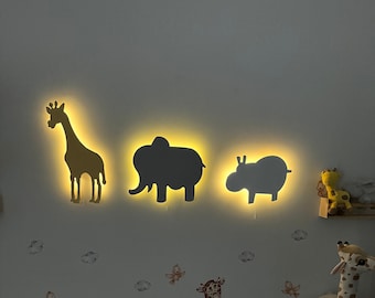 Safari Nursery Decor, Giraffe Lamp, Elephant Lamp, Dinosaur Lamp, Nursery Animal Lamp, Safari Nursery Animals, Nursery Decor, Kids Gift
