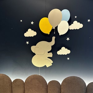 Set of 2 Baby Night Light, Nursery Lighting, Baby Room Decor, Cloud Light, Elephant Nursery Decor, Baby Wall Lamp, Custom Baby Gift