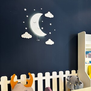 Mond Lampe, Baby Zimmer Lampe, Baby Nachtlicht, Kinderzimmer Wand Dekor, Mond Licht, Baby Geschenk, Mond Wand Dekor, Kinderzimmer Lampe, Kinder Wand Licht