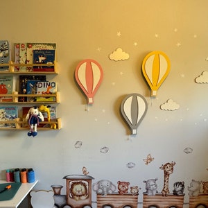 Hot Air Balloon Lamp, Nursery Lighting, Hot Air Balloon Nursery, Baby Lamp, Night Light, Baby Room Decor, Nursery Wall Art, Custom Baby Gift