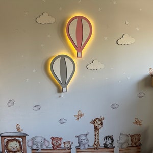 Hot Air Balloon Nursery, Baby Room Decor, Balloon Night Light, Kids Wall Lamp, Nursery Wall Art, Nursery Lamp, Kids Room Lighting, Baby Gift