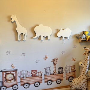 Giraffe Lamp, Elephant Lamp, Hippo Light, Giraffe Gift, Safari Night Light, Safari Nursery Animals, Safari Nursery Decor, Custom Baby Gift