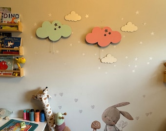Baby Room Light, Cloud Night Light, Nursery Wall Art, Cloud Nursery Decor, Kids Wall Lamp, Personalized Baby Gift, Nursery Name Sign