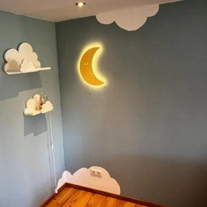 Mond Lampe, Mond Licht, Baby Zimmer Lampe, Mond Kinderzimmer Dekor, Kinderzimmer Nachtlicht, Baby Wand Lampe, Kinderzimmer Wand Licht, Mond Wand Kunst, Baby Geschenk