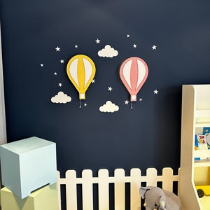 Hot Air Balloon Lamp, Nursery Lighting, Baby Room Lamp, Hot Air Balloon Nursery, Baby Night Light, Baby Room Decor, Nursery Wall Art