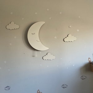 Moon Night Light, Baby Room Decor, Moon Lamp, Nursery Wall Art, Night Lamp, Custom Baby Gift, Kids Gift, Moon Wall Decor, Nursery Lighting