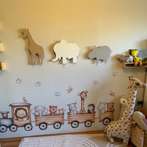 Safari Night Light, Giraffe Lamp, Elephant Lamp, Hippo Light, Giraffe Gift, Safari Nursery Animals, Safari Nursery Decor, Baby Birthday Gift