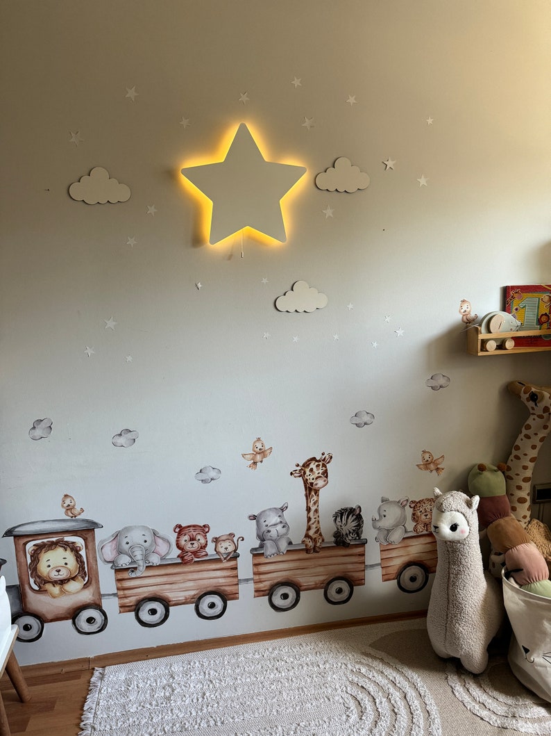 Star Night Light, Baby Lamp, Nursery Lighting, Baby Room Decor, Star Lamp, Nursery Wall Light, Nursery Decor, Baby Girl Decor, Birthday Gift image 5