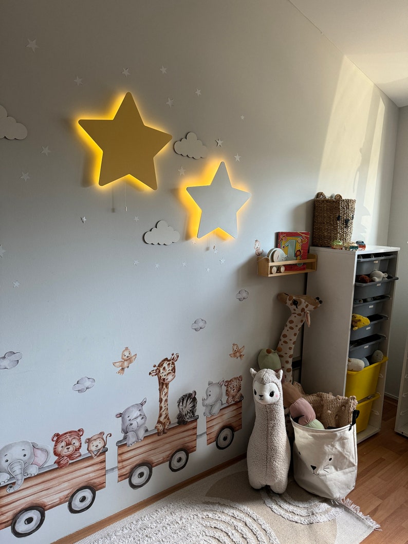 Star Night Light, Baby Lamp, Nursery Lighting, Baby Room Decor, Star Lamp, Nursery Wall Light, Nursery Decor, Baby Girl Decor, Birthday Gift image 3