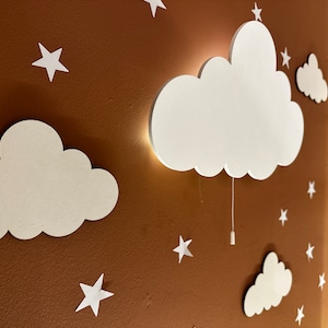 Lampada a forma di nuvola, luce a forma di nuvola, luce notturna per neonati, luce da parete per cameretta, decorazioni per la cameretta dei bambini, decorazioni da parete per cameretta, luce per cameretta, lampada per cameretta, regalo per neonati