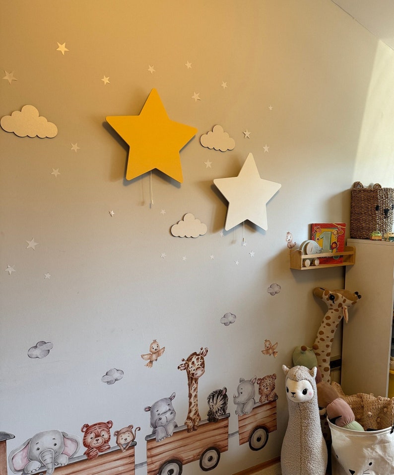 Star Night Light, Baby Lamp, Nursery Lighting, Baby Room Decor, Star Lamp, Nursery Wall Light, Nursery Decor, Baby Girl Decor, Birthday Gift image 1