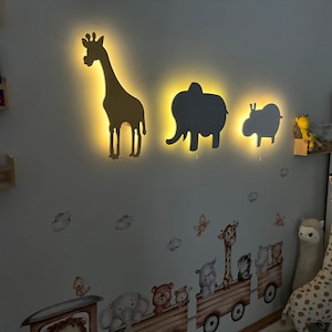 Giraffe Gift, Dinosaur Lamp, Elephant Lamp, Hippo Lamp, Safari Nursery Animals, Safari Night Light, Safari Nursery Decor, Custom Baby Gift