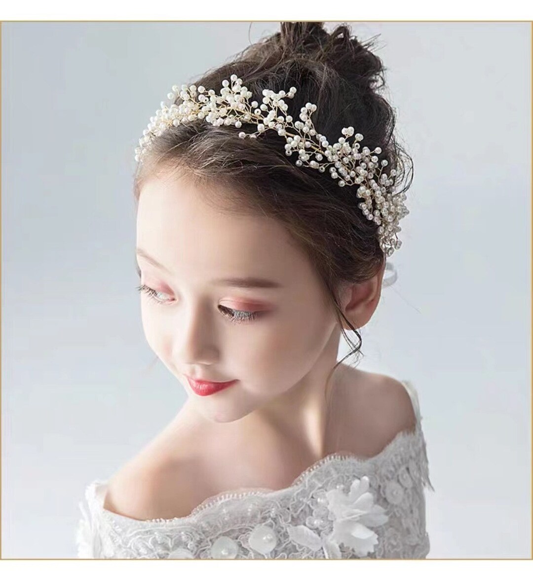 Pearl Tiaras / Girls Headbands / Flower Girl Headbands / Etsy