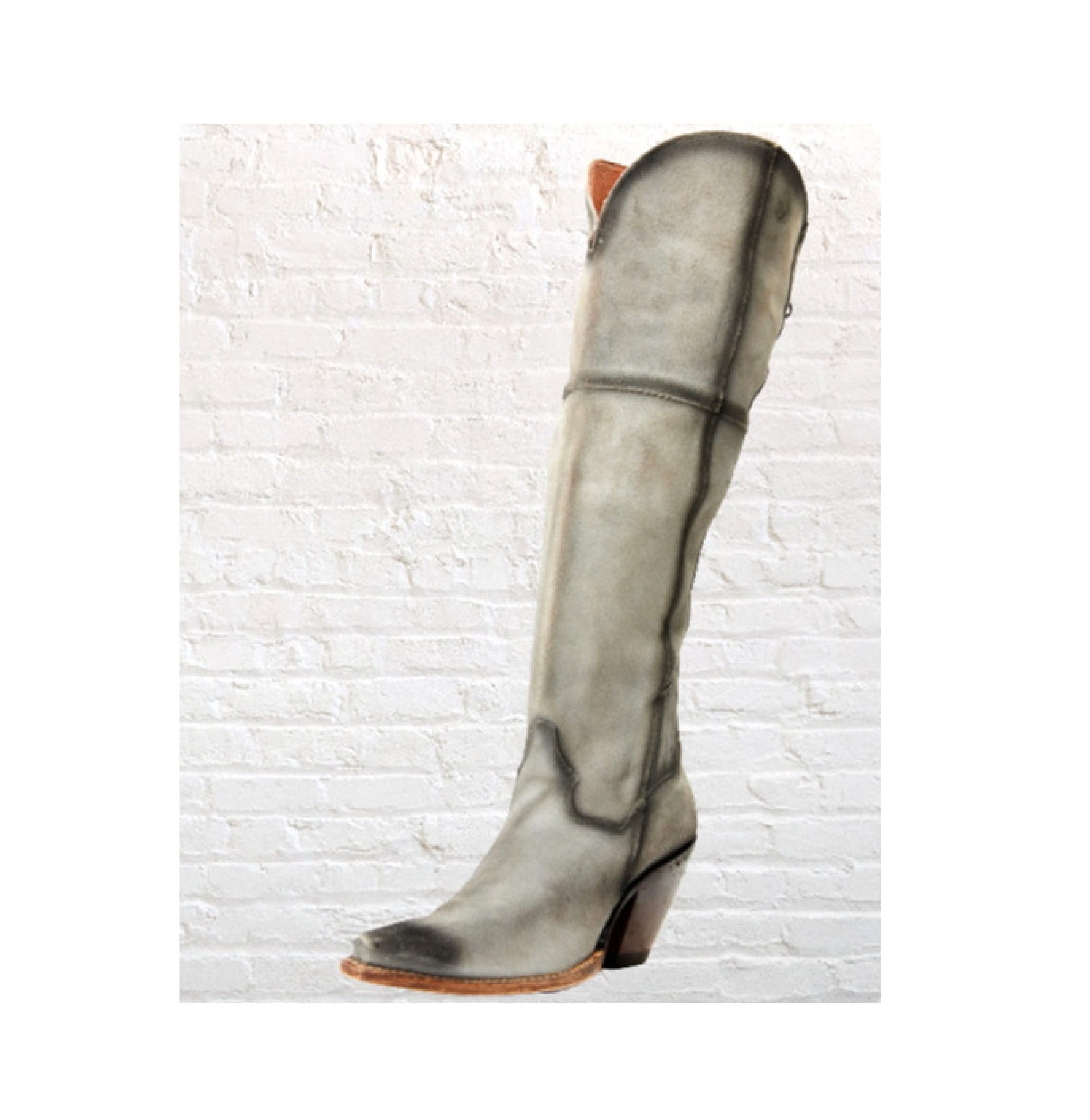 Dan Post Womens Corsette Light Grey Over the Knee Fashion Snip Toe