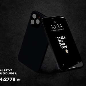 Puede incluir: Un iPhone negro con una funda negra y una pantalla que muestra la hora 10:24 y el texto "I fell so did you".