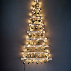 Wall Christmas tree, Hanging Christmas tree in wood and rope, Design Christmas tree, Wall Christmas tree, fir