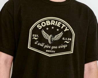 Personalized Sobriety Date T-Shirt: AA NA Recovery Gift