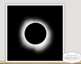 Eclissi solare totale del 2024, stampabile, motivo corona, da parete (download digitale)