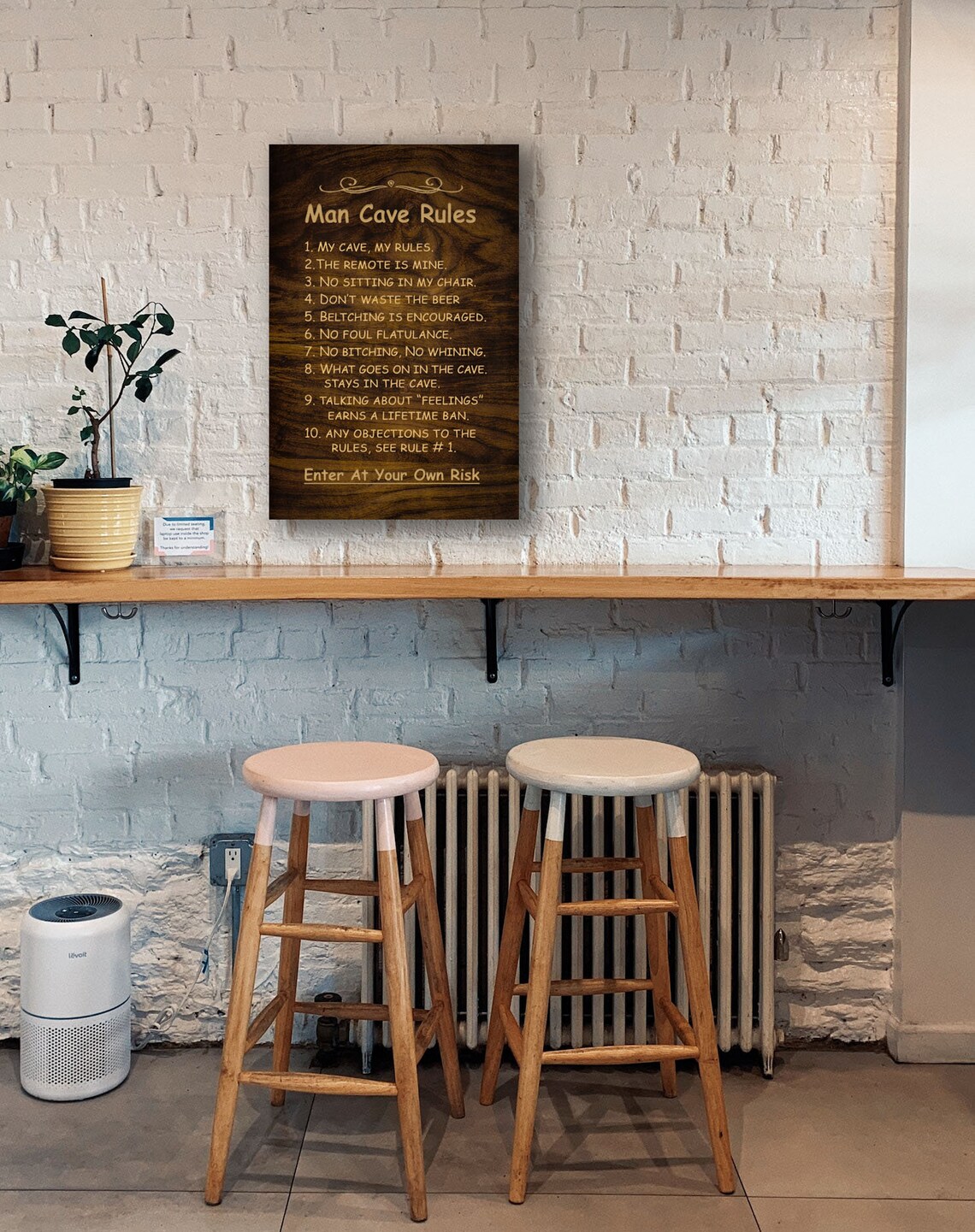 Man Cave Rules Flagge - Radioaktive Warnflagge Für Jugendzimmer (60x90 Cm, Polyester)