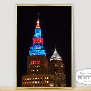 Tower Lights In Cleveland Download, Cleveland Towers Printable Wall Décor, Cleveland Digital Download