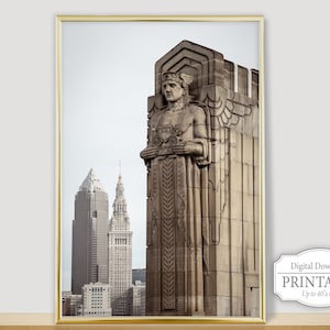 Vintage Guardian of Traffic Print, Cleveland Wall Art (Digital Download)