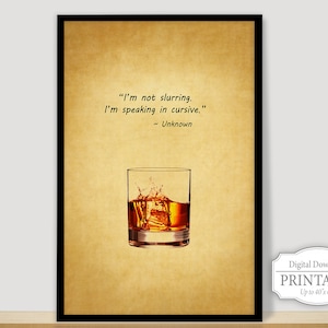 Printable Funny Drinking Quote, Bar Wall Art Digital Download, Whiskey Photos Instant Download, Downloadable Man Cave Wall Decor