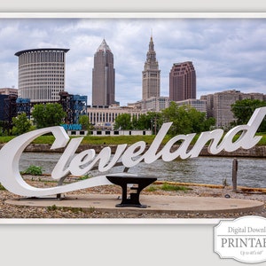 Cleveland Foundry Script Download, Cleveland Script Digital Download, Cleveland Skyline Instant Download, Printable Download