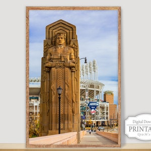 Cleveland Guardians Art Print: Progressive Field, Guardian of Traffic (Digital Download)