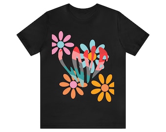 Get Groovy with our Retro Love T-shirt - Must-have for 70s Lovers!