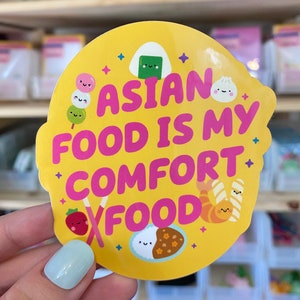 Asian Comfort Food Sticker | Asian Food Stickers | Kawaii Food Sticker | Japanese Food Sticker | Asian Snacks Stickers | Asian Gift