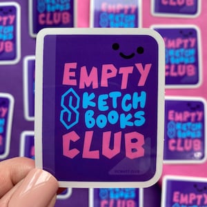 Empty Sketchbooks Club Vinyl Sticker | Empty Sketchbook Sticker | Artist Sticker | Artist Gift | Sketchbook Gift