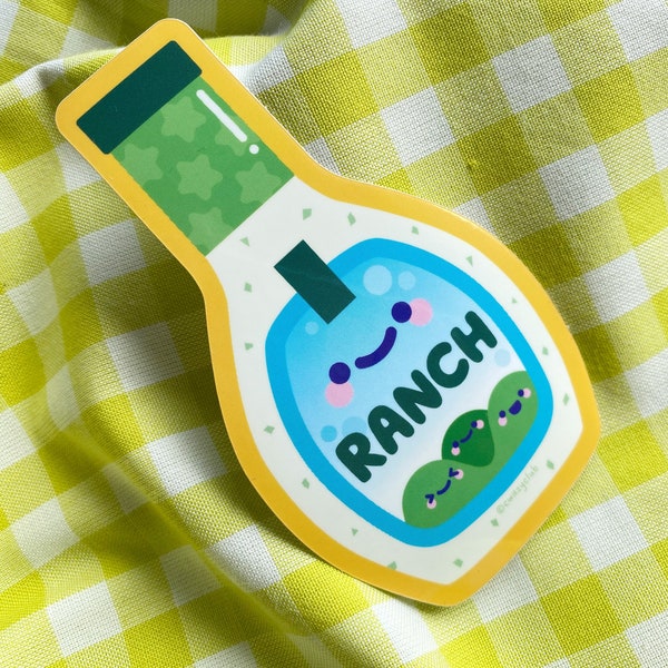 Ranch Dressing Vinyl Sticker | Ranch Dressing Stickers | Ranch Dressing Gifts | Condiment Sticker | Condiment Label | Ranch Dressing Art