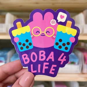 Bunny Boba Glossy Sticker | Boba Lover Sticker | Kawaii Boba | Boba Tea | Boba Tea Lover | Bubble Tea Sticker | Boba Tea Sticker