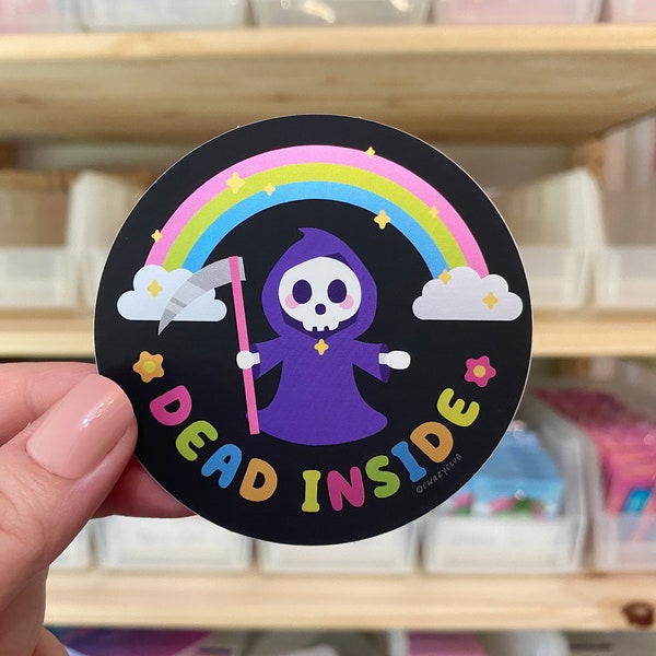 Dead Inside Matte Sticker | I'm Dead Inside | Spooky Sticker | Goth Sticker | Funny Depressed Sticker | Death Sticker | Sarcastic Sticker