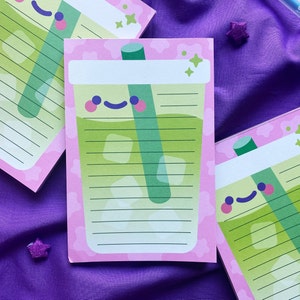 Small Matcha Latte Notepad | 4x6 notepad | Matcha Notepad | Aesthetic Notepad | School Notepad | Aesthetic Stationery | Matcha Gift
