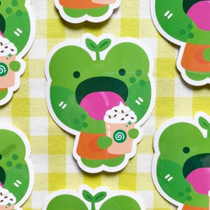Froggy Frappuccino Sticker |  Cute Frog Sticker | Kawaii Frog | Cute Sticker | Froggy Stickers | Frappuccino Frog Sticker | Funny Frog Gift