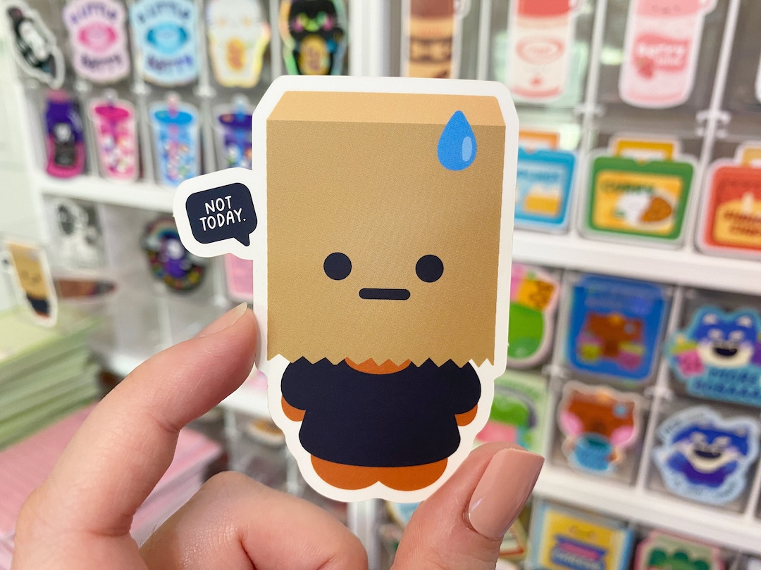 Bag Head Matte Waterproof Sticker | Not Today Sticker | Stressed ...