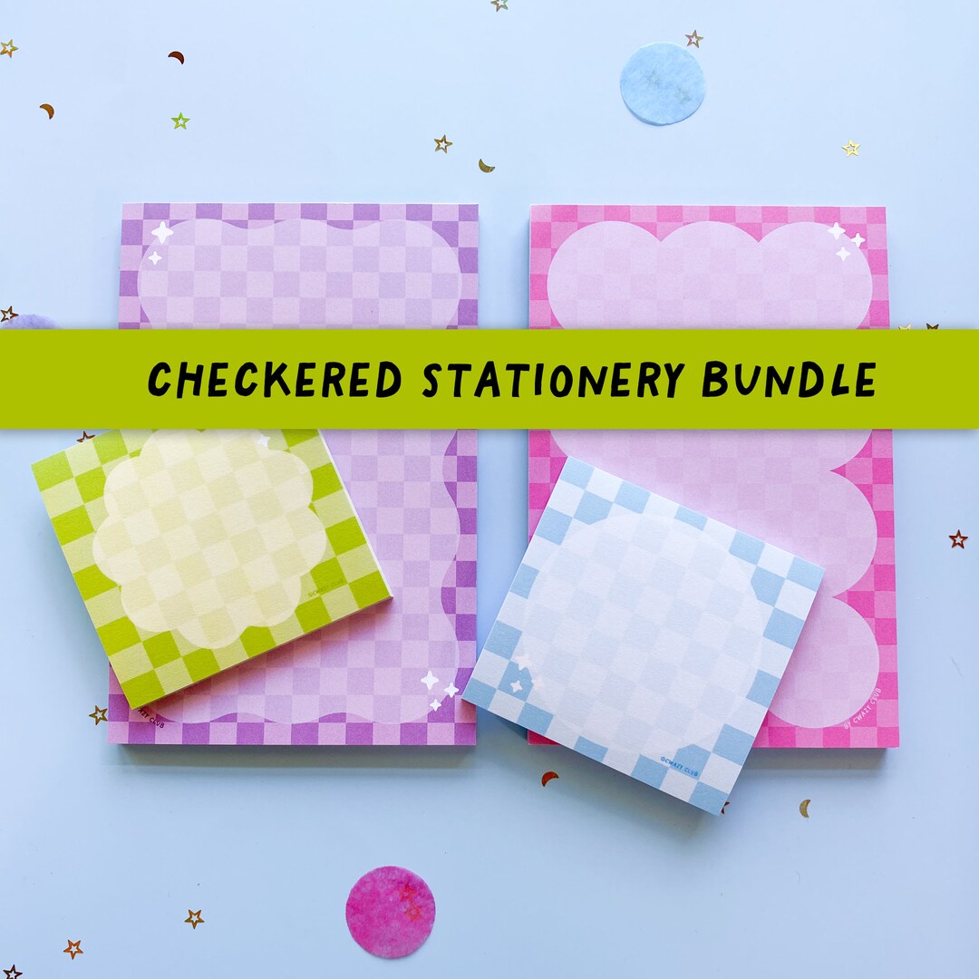 CHECKERED Notepad & Sticky Note Bundle | 2 Notebooks 2 Post-its ...