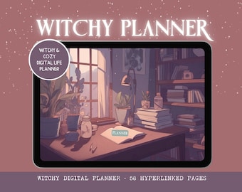 Witchy Life Planner Goodnotes Undated Witch Journal Digital Hourly Grimoire Wiccan Cottagecore Cozy All-in-One Academic Student Organizer