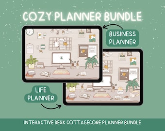 Cozy Planner Bundle Life Planner Small Business Organizer Digital Goodnotes Undated Cute Cottagecore All-in-One Journal Tracker Daily Yearly