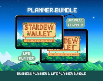 Stardew Valley Planner Bundle Business & Life Digital Goodnotes iPad Small Business Owner Side Hustle Tracker Personal Finance Mental Health