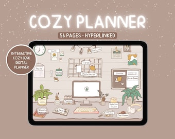 Accogliente pianificatore digitale Goodnotes senza data giornaliero settimanale mensile Cottagecore Cute Notability All-in-One Life Planner Journal Tracker Organizer