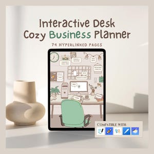Planificateur pour petites entreprises, agenda numérique GoodNotes, organisateur Notability, outil interactif et chaleureux de suivi des commandes et des stocks (style cottagecore), plan de contenu pour les médias sociaux