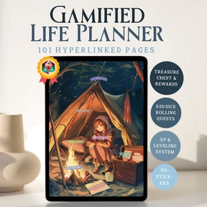 Gamified Life Planner GoodNotes Digital Interactive ADHD Productivity Organizer Fantasy RPG All-in-One iPad Tablet Tracker Calendar Gamer