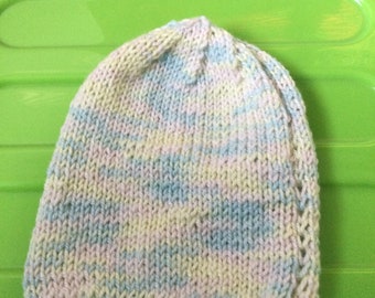 Rainbow Coloured Knitted Beanie